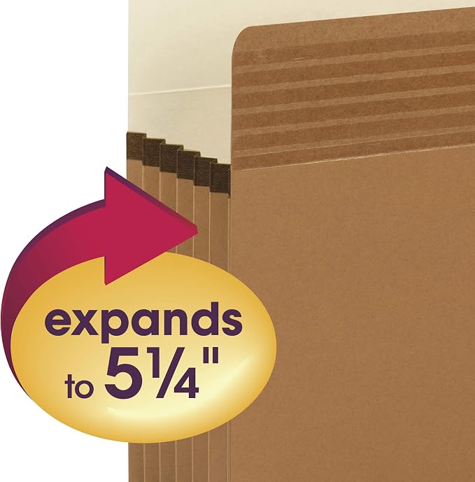Smead Easy Grip® File Pocket, Straight-Cut Tab, 5-1/4" Expansion, Legal Size, Redrope, 10 per Box (73211) (Pack of 5)