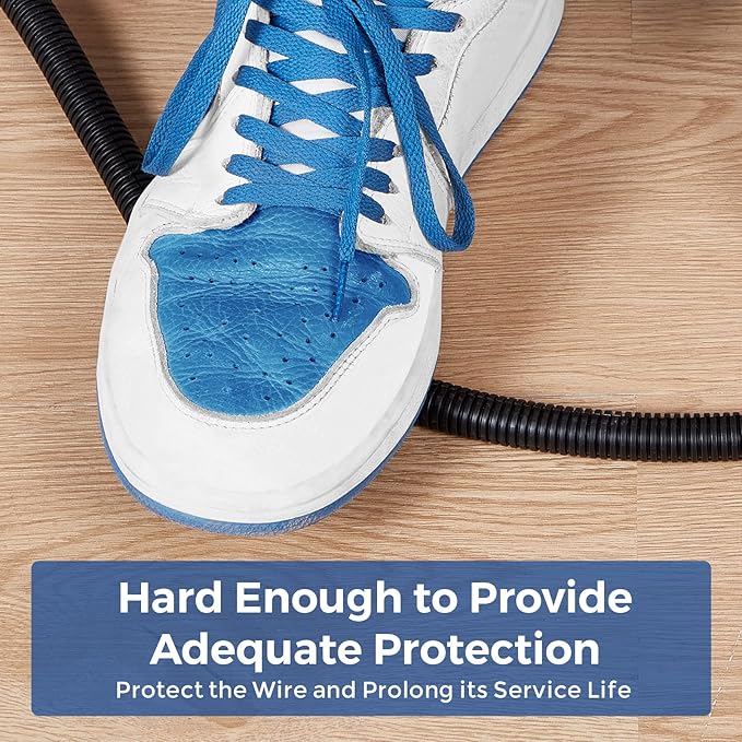 Wire Loom 1 inch 6.6ft, YCLYC Split Loom, Outdoor Cord Protector, Flexible Wire Conduit Automotive, Wire Protector Tubing, Black