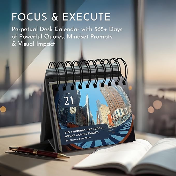 Daily Affirmations for Men, Motivational Desk Flip Calendar, 366 Quotes | Inspirational Gifts for Men, Perpetual Motivational Flip Calendar, Executive Desk Decor, Daily Quotes & Mindset Motivation