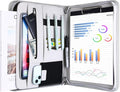 ProCase Portfolio Business Padfolio Folder with Zipper, Conference Meeting Executive File Legal Document Organizer with Pockets Letter Size A4 Writing Pad Notepad Padfolio -Grey