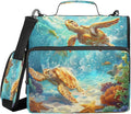 ALAZA Zipper Binder 3 Ring Sea Turtles on The Sea Binder Organizer with Zipper and Shoulder Strap Large Capacity Multi-Pocket Trapper Keeper File Folder for Office Supplies