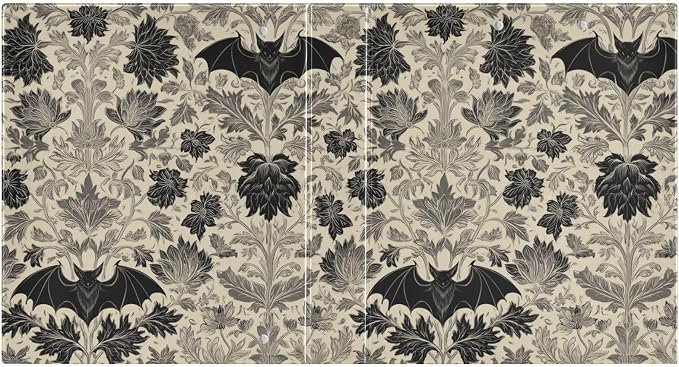 Gothic Bat Round Ring Binders Floral (1) 1.5 Inch 3 Ring Binder with Clipboard Holds 200 Sheets Office Home School
