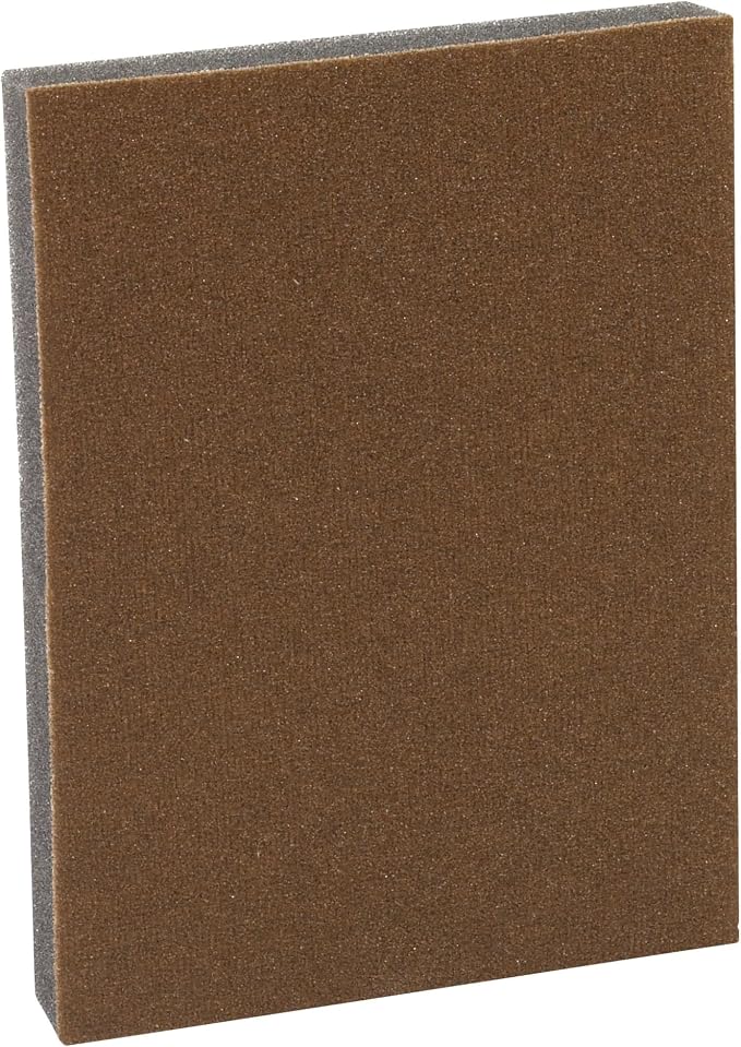 3M Pro-Pad Sanding Sponge, 2.88 x 4 x .5 in, 150 Grit, 54-Pack, Brown | Ideal for use on wood, paint, and metal. Can also be used on plastic and drywall