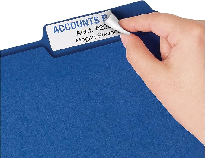 Avery® Extra Large File Folder Labels, Removable Adhesive, Matte White, 15/16" x 3-7/16", 450 Labels (8425)