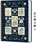 Planner 2026-2027, Academic Year Monthly & Weekly Planner Caledndar, July 2026 - June 2027, Hardcover Large Planning Agenda Book with Tabs for School Office Supplies, 6.3" x 8.5" - Blue Patchwork