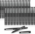 Lelix Felt Tip Pens, 40 Black Pack, 0.7mm Medium Point, Felt Tip Markers Pens for Journaling, Writing, Note Taking, Planner, Perfect for School Office and Art Supplies