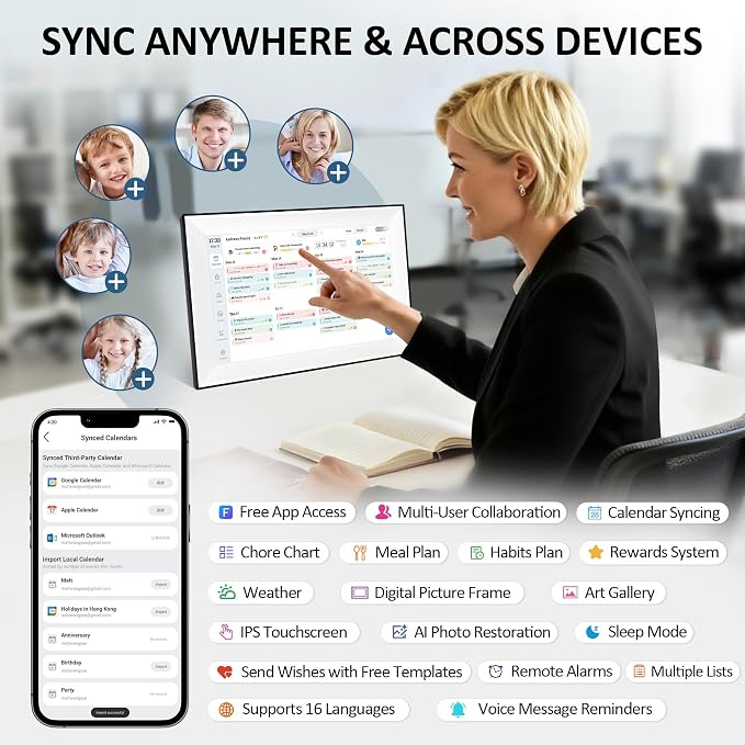 10.1" Smart Digital Calendar Family Planner with Rewards