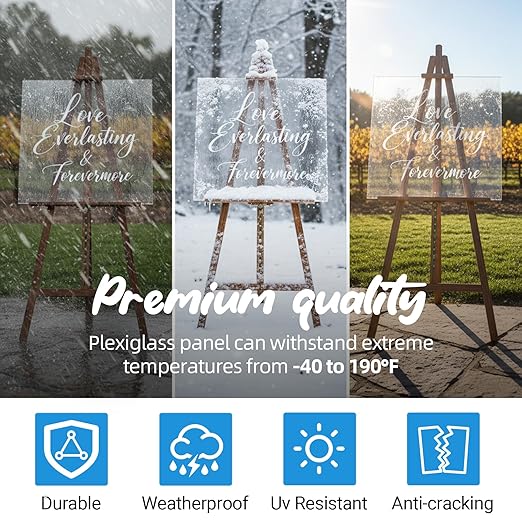 CALPALMY (2-Pack) 12x12 Inch Clear Acrylic Sheet - 1/4 Inch Thick Acrylic Plexiglass Panel for Laser Cutting, DIY Crafts, Signage, and Engraving Projects