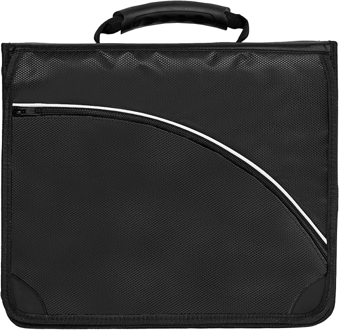 Avery® Zipper 3 Ring Binder, 2" Round Rings, 1 Black Binder | For School and Office On-The-Go, Durable Polyester Cover, Secure Zip Closure, Exterior Pocket, Laptop and Tablet Storage