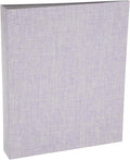 PATIKIL A4 Size 3 Ring Binder,1Pcs 1 Inch Round Ring Durable Linen Hardcover Binder Fit for 8.5" x 11" Paper Recipe Photo Office, Light Purple