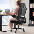 TRALT Office Chair Ergonomic Desk Chair - Gaming Chair with Lumbar Support | 330 LBS Home Office Desk Chairs with Headrest, Reading Chair with Flip-up Armrests, Comfortable Computer Chairs (1, Black)