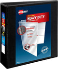 Avery® Heavy-Duty View 3 Ring Binder, 3" Slant Rings, 1 Black Binder | For Heavy School, Home and Office Use, DuraHinge Tear-Resistant Spine, DuraEdge Split-Resistant Sides, Nonstick Cover