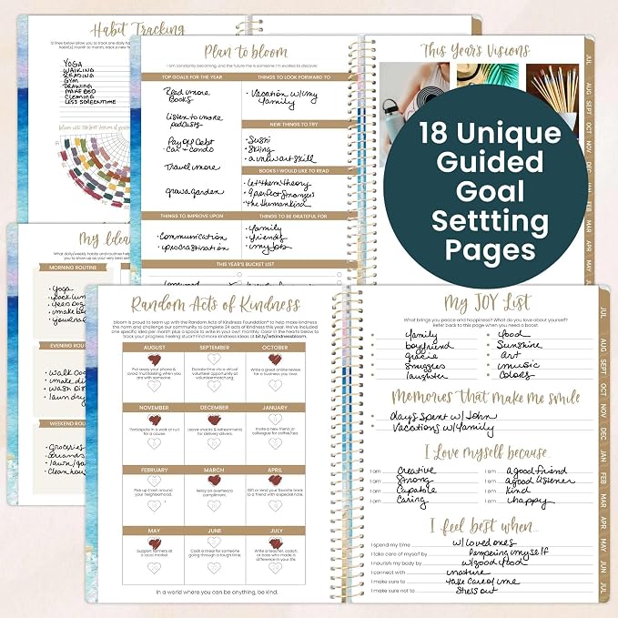 bloom daily planners 2026-2027 Planner (8.5” x 11") 13 Month Academic Year Organizer (July 2026 - July 2027) - Weekly & Monthly Agenda Book with Stickers & Tabs - Coastal Calm