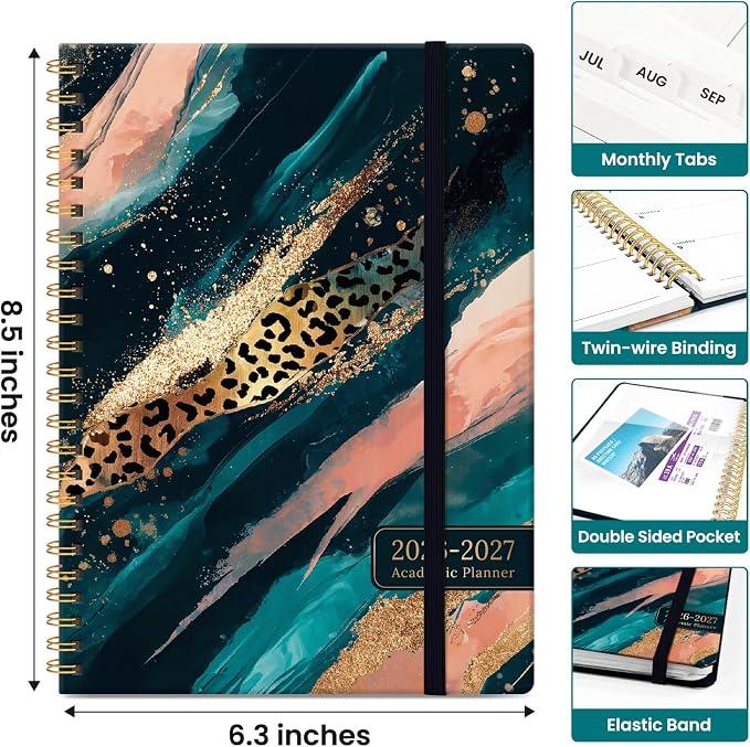 Academic Planner 2026-2027, Jul 2026-Jun 2027 Monthly & Weekly Planner