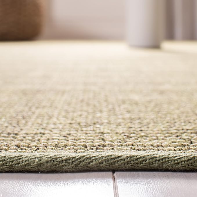 Martha Stewart x SAFAVIEH Area Rug Collection - 3' x 5', Green, Sisal & Jute, Farmhouse Style, Ideal for Living Room, Bedroom, Foyer, Accent Space (MSR9501Y)