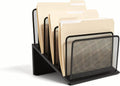 TRU RED Wire Mesh File Organizer, 7‑Compartment – Vertical Desktop Sorter for Files, Folders & Mail