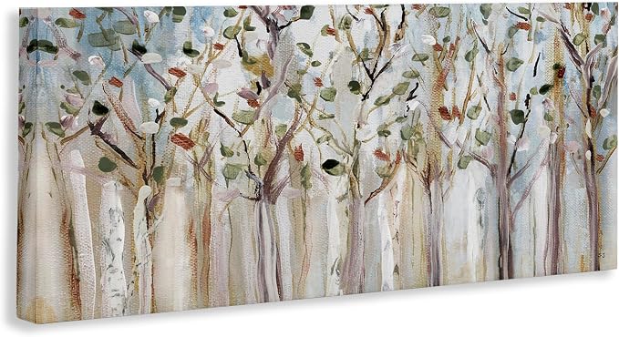 Stupell Industries Bare Branch Trees Birch Forest Fall Twigs Abstract Painting, Design by Susan Jill, Grey, 40 x 17 | Stupell Industries · By Susan Jill · Ready to hang · Nature inspired decor · Made in USA