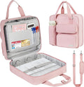 Zipper Binder 3 Ring, 700 Sheets Capacity, Binder 3 Inch with Shoulder Strap Fits 13 Inch Laptop for School and Office,Pink