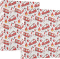 Fire Fighting Truck Round Ring Binders 1.5 Inch Cars Doodle Pattern 3 Ring Clipboard Binder for Office School Work Supplies Document 200 Sheet Capacity Easy Open 2 Pieces