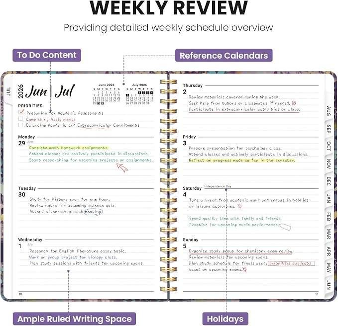 ZOTIA Planner 2026-2027 Weekly & Monthly Calendar Planner Jul 2026-Jun 2027