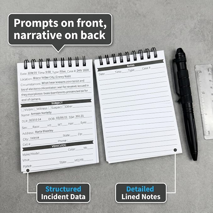 Field Equipt Police Incident Report Pocket Notepads, 5" x 3.5", 12 Pack