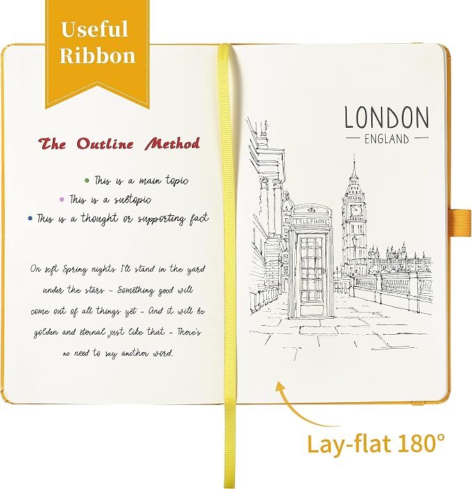 Blank Journal/Notebook - Classic Notebook/Journal with Ribbon Divider