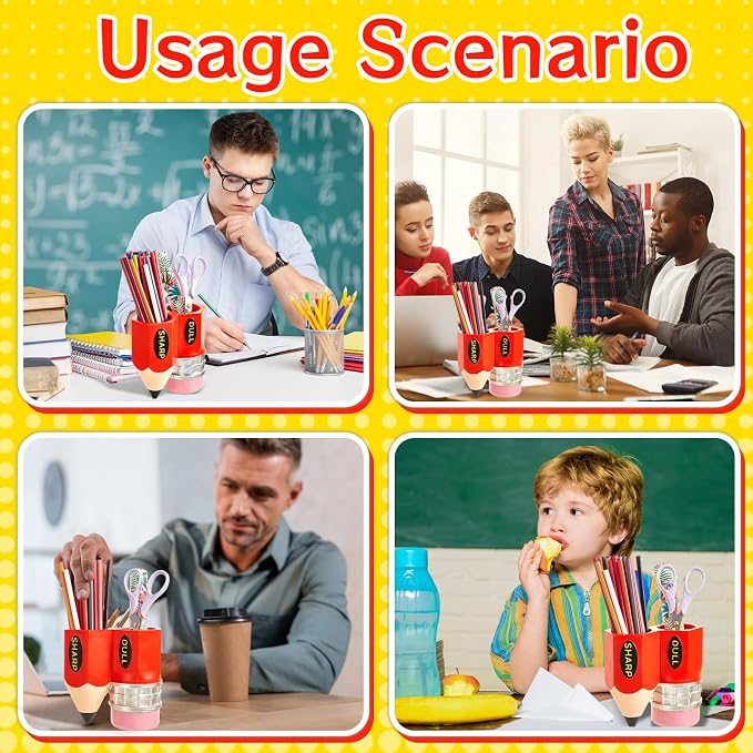 Cholemy Sharp Dull Pencil Holder for Classroom,Orange | Pencil Dispenser Holder, Pencil Shaped Storage Organizer, Back to School, Students, Teachers, Library, Office Supplies
