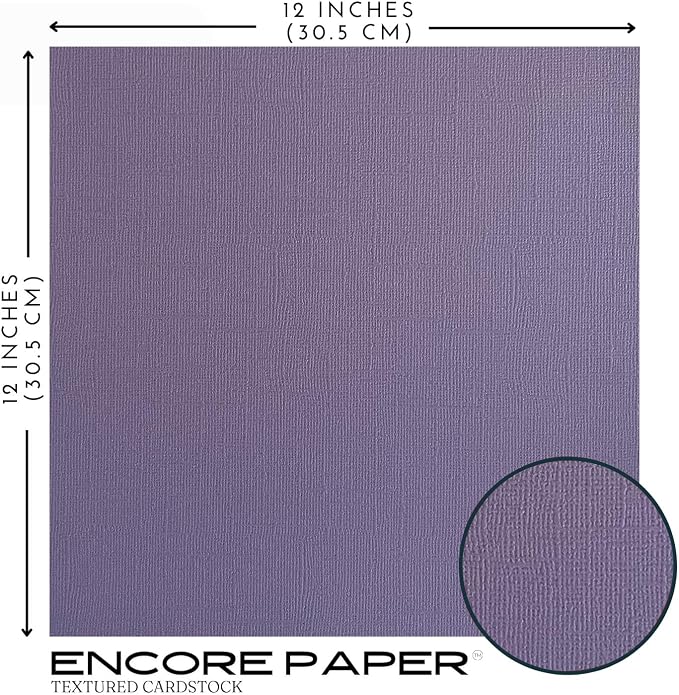 Aster—12x12 Textured Cardstock | 80lb Textured Purple Scrapbook Paper | Premium Cardstock for Cricut Cutting | 25 Sheets