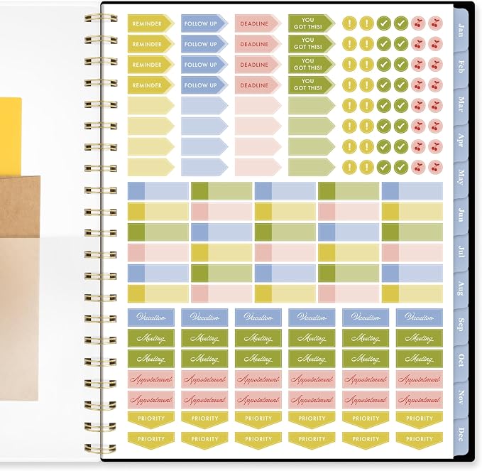 Mead Cambridge 2027 Planner, Weekly & Monthly, 8.5" x 11", Cherrywood Lane, Black Botanicals (CL22-905-27)
