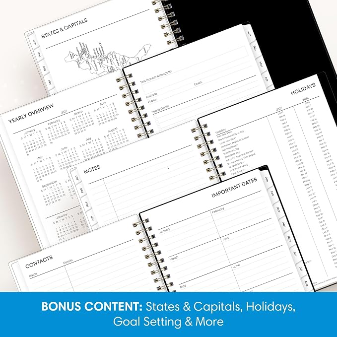 Blue Sky 2027 Weekly & Monthly Planner Calendar, 5"x8", Baccara Dark