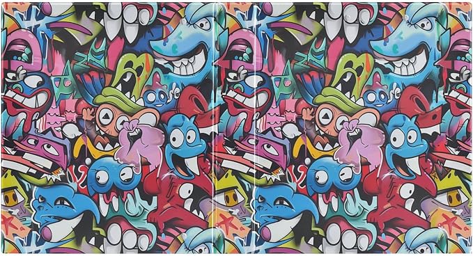 Graffiti Monster Binder 1.5 Inch Binder with Clipboard&Pockets, Hip Hop Monkey Hardcover Binders 3 Ring, Cool Heavy Duty Large File Folder for Office School Supplies - Holds 200 Sheets, 2 Pack