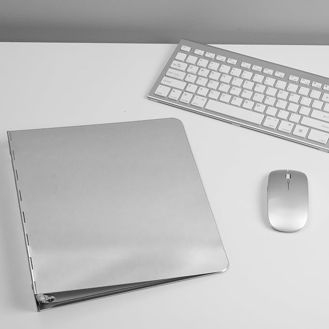 JAM PAPER Aluminium 1 inch Binders - Silver 3 Ring Aluminum Binder - Sold Individually