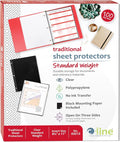 C-Line Traditional Standard Weight Poly Sheet Protectors, Clear, 8.5 x 11 Inches, 100 per Box (03213)