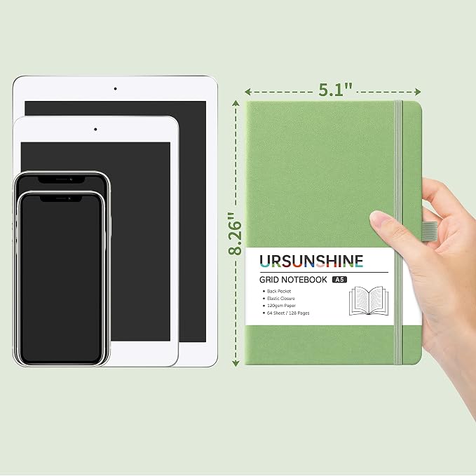 Graph Grid Paper Notebook/Journal - Classic Journal/Notebook with Ribbon Divider