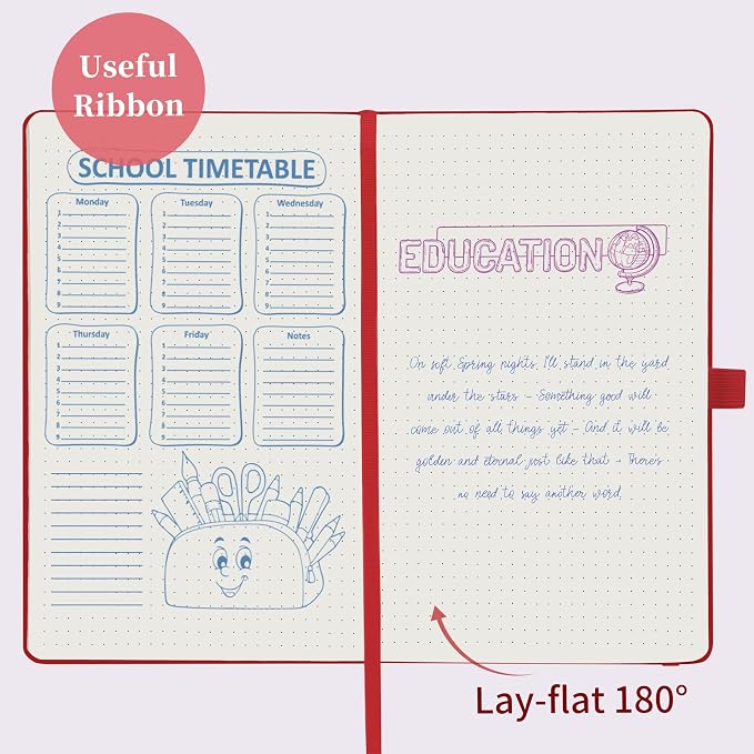 Dotted Journal/Notebook - Dot Grid Hard Cover Notebook, 5.3'' x 8.26''