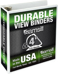 Samsill Durable 4 inch 3 Ring Binder, D Ring Binder, 100% Recycled Chipboard, White