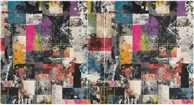Vibrant Abstract Grunge Pattern Binder 3 Ring 1.5 Inch Binder with Clipboard&Pockets, Hardcover Binders Heavy Duty Large File Folder for Office School Supplies - Holds 200 Sheets,2 PC