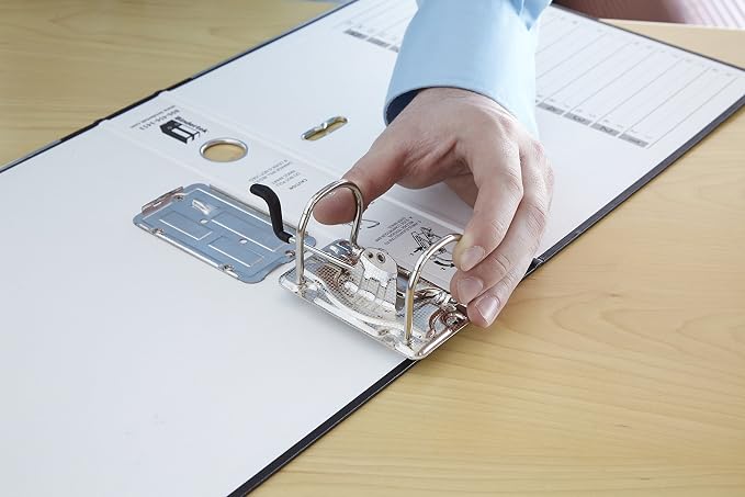 2-Ring Premium Binder for Top-Punched Paper - Black, by Bindertek | Top-Opening, 3" Spine Width, 525 Sheet Capacity, 2.5" Lever Arch Mechanism, Linen-Textured Covers, Steel Reinforced Edges