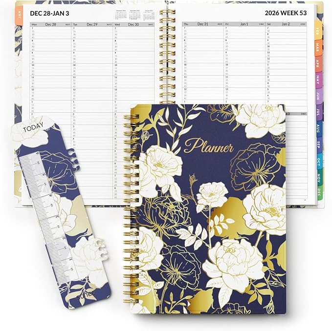 SUNEE 2027 Appointment Book, Quarter-Hourly, Weekly Monthly Planner, 6" x 8.3",Vintage