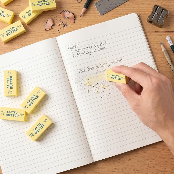 Laffact Butter Mini Eraser Bulk for Kids, 60Pcs Back to School Student Gift