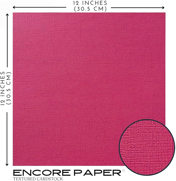 Hot Pink—12x12 Textured Cardstock | 80lb Textured Pink Scrapbook Paper | Premium Cardstock for Cricut Cutting | 25 Sheets