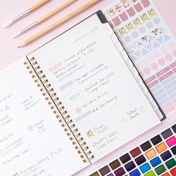 Blue Sky 2027 Weekly & Monthly Planner Calendar, 5"x8", Midnight Garden