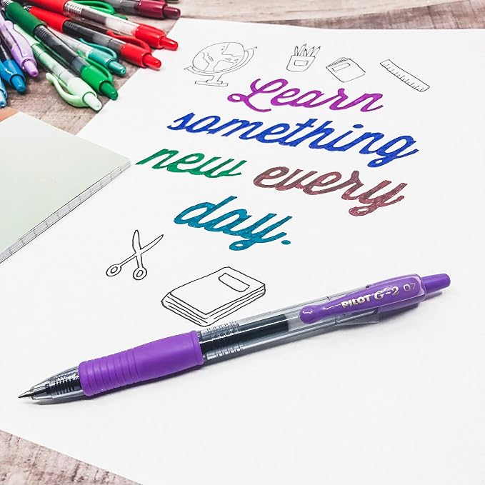 PILOT G2 Pens, Assorted Color Inks, 36-Pack Tub