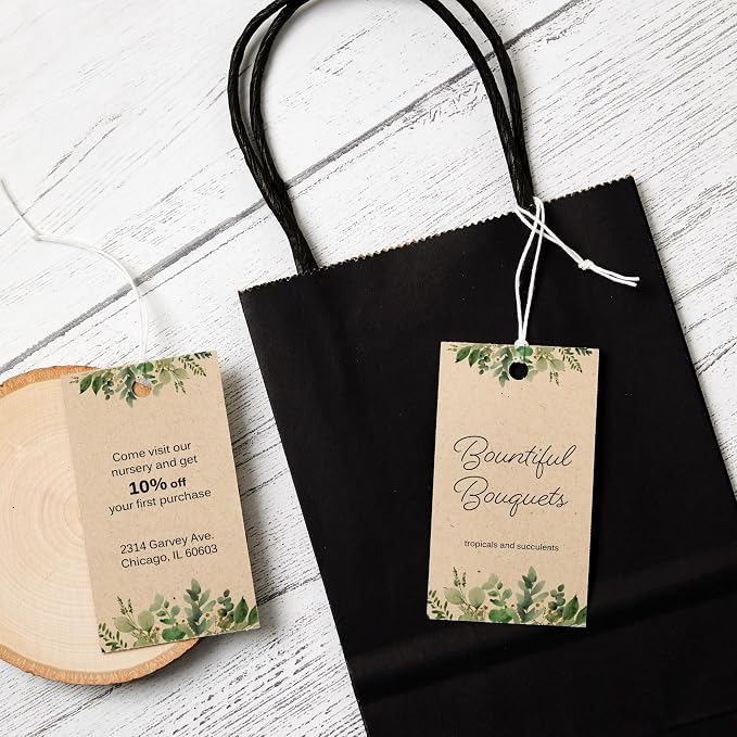 Avery Kraft Brown Rectangle Tags, Sure Feed Technology, 2" x 3.5", Laser/Inkjet Printable, 64 Total, Strings Included, Also Great for Gifts and Favors (80517)