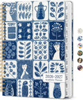 Taja Planner 2026-2027, Jul 2026-Jun 2027 Monthly & Weekly Calendar Planner | 6.3" x 8.5", Hardcover Academic Calendar, Teacher Student Agenda Book with Tabs, School Office Supplies, Blue Art