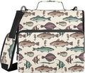 Vintage Fish Beige Print Zipper Binder Bag 3 Ring with Shoulder Strap & Handle Multi Pocket Binder Organizer Bag Large Capacity for School Office Supplies