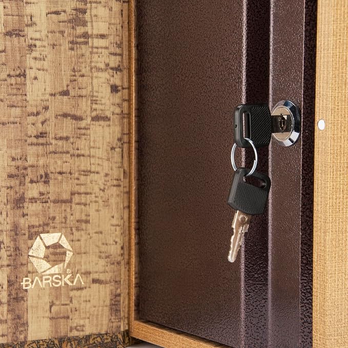 Barska Antique Map Book Safe with Key Lock – Hidden Diversion Lock Box with Magnetic Closure – Concealed Steel Compartment for Cash, Jewelry, Valuables – Home or Office Security Hidden Book Safe