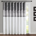 Lush Decor Night Sky Window Curtain Panel, Single 100"W x 84"L Gray & White - Sequin Backdrop Curtain - Extra Wide Curtains - Sliding Door Curtain