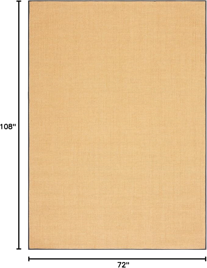 Martha Stewart x SAFAVIEH Area Rug Collection - 6' x 9', Natural & Grey, Sisal & Jute, Farmhouse Style, Ideal for Living Room, Bedroom, Office, Dining Space (MSR9501G)
