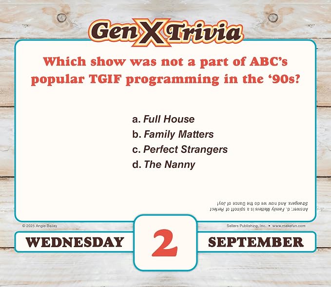 Daily Gen X Trivia 2026 Desk Calendar: Boxed Page-a-Day Nostalgia Quiz Calendar with Day-to-Day Pop Culture, Music, Movies & Throwback Challenges